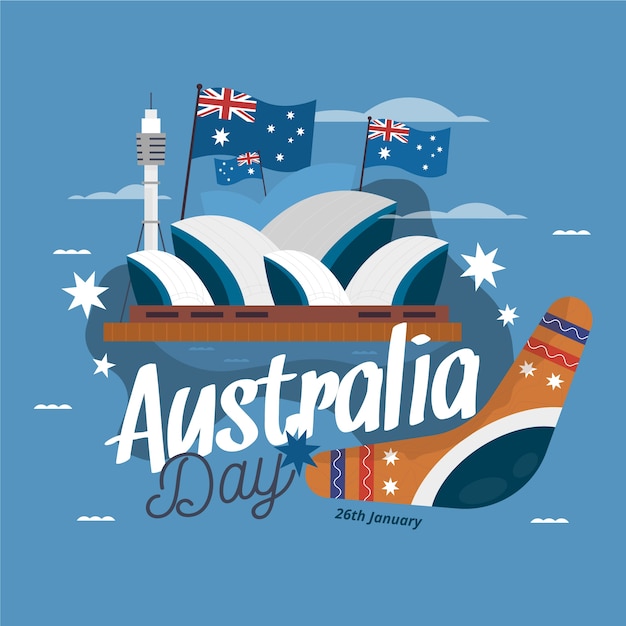 Free vector australia day theme in flat design