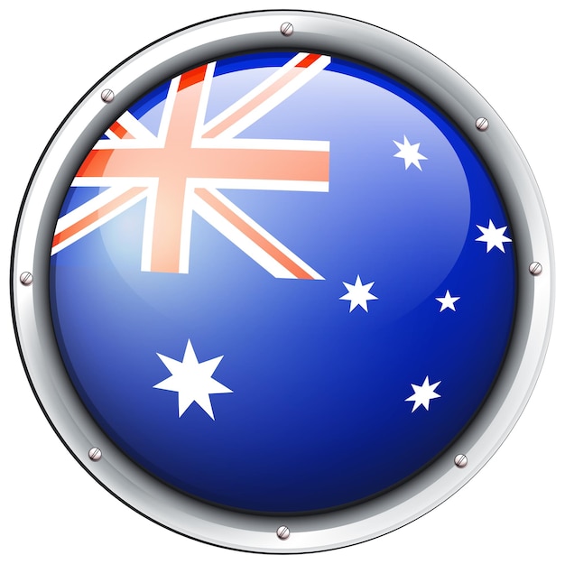 Bandiera dell'australia sul badge rotondo