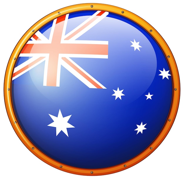 Australia flag on round badge