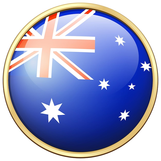 Bandiera dell'australia sul badge rotondo