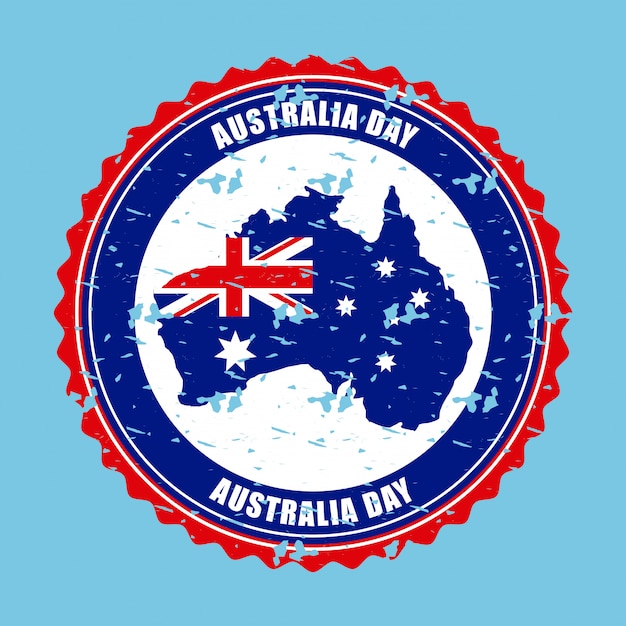 Free vector australia map with flag on label