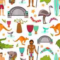 Free vector australia seamless pattern