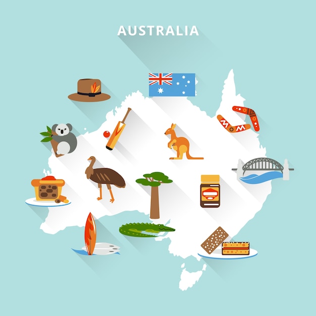 Free vector australia tourist map