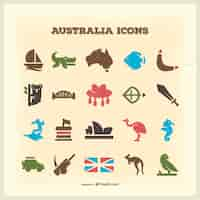 Free vector australia vintage icons