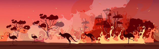 山火事災害イラスト 無料のベクター