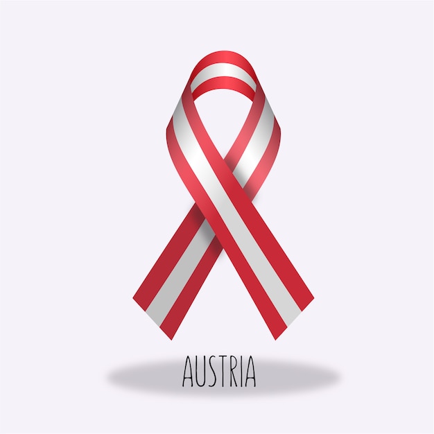 Austria flag ribbon design