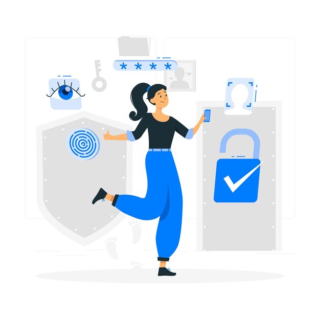 Free vector authentication concept illustration