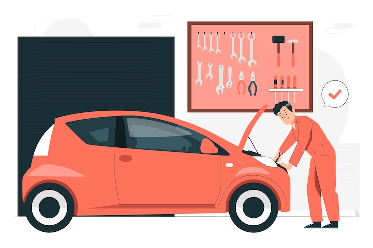 Free Vector auto mechanic concept illustration