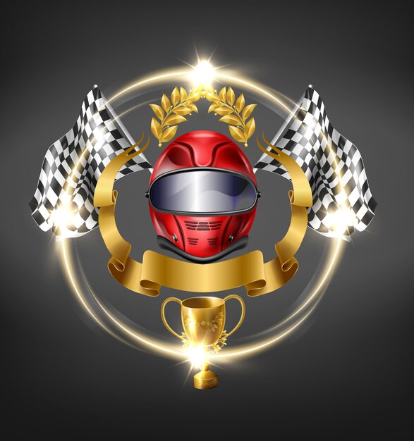 Auto, motorsport racing victory icon.
