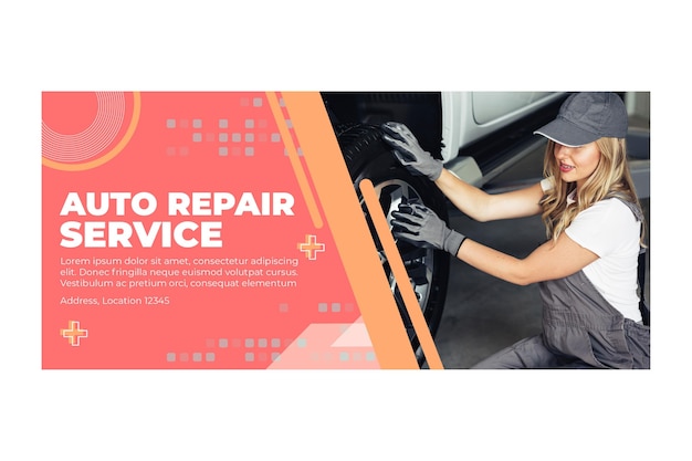 Free vector auto repair mechanic banner