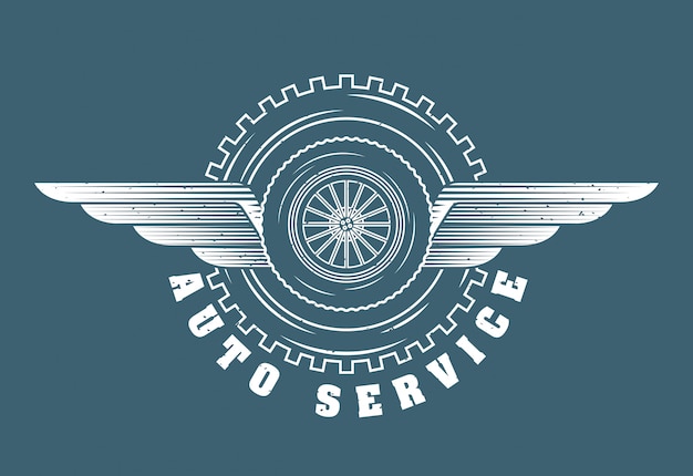 Vettore gratuito logo del servizio di riparazione auto