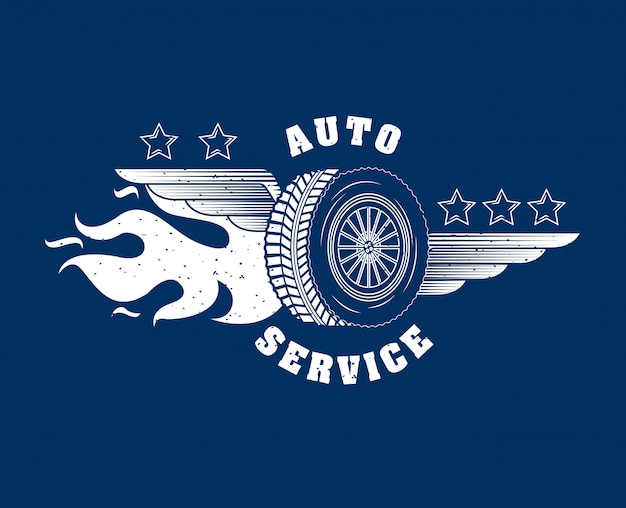 Vettore gratuito logo del servizio di riparazione auto