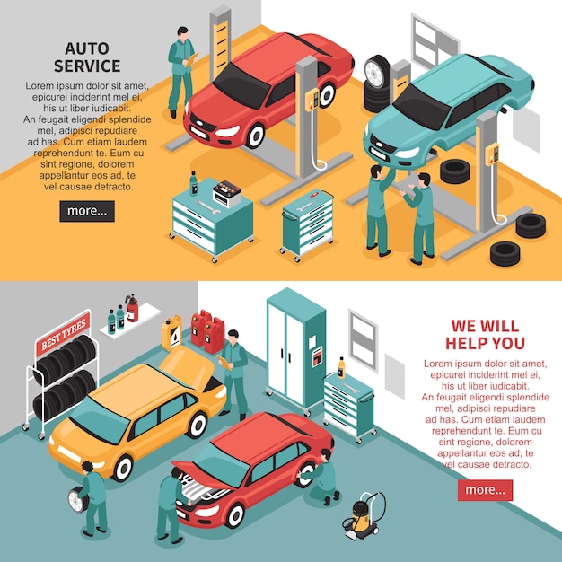 Free vector auto service banners