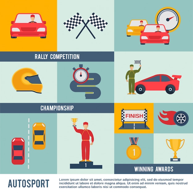 Auto sport icon flat – Free vector download for vector templates