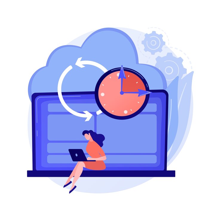 Automatic backup abstract concept illustration