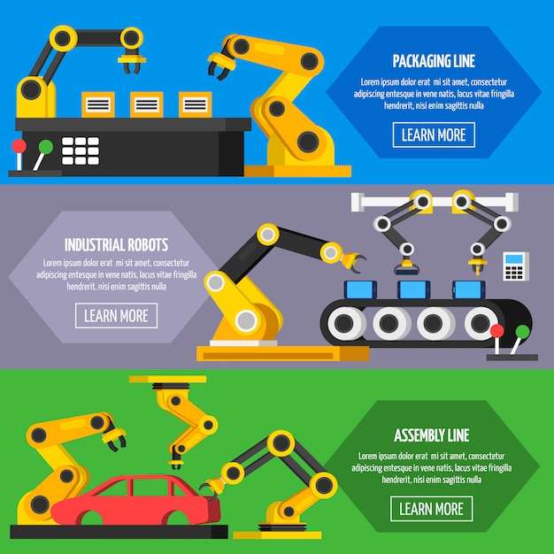 Vettore gratuito automation conveyor orthogonal banners