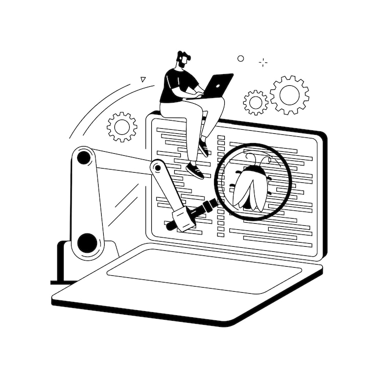 Free Vector automation testing abstract concept vector illustration software testing solution development process automation website developer optimization online service site menu bar abstract metaphor