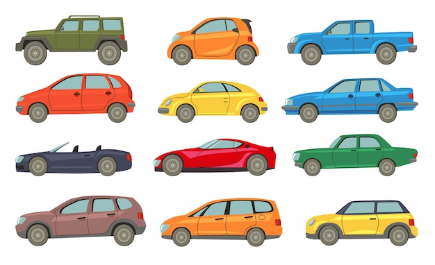 Free vector automobiles models  icon collection