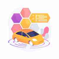 Free vector autonomous car abstract concept illustration