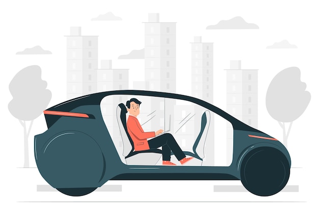 Free vector autonomous car concept illustration