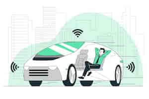 Free vector autonomous car concept illustration