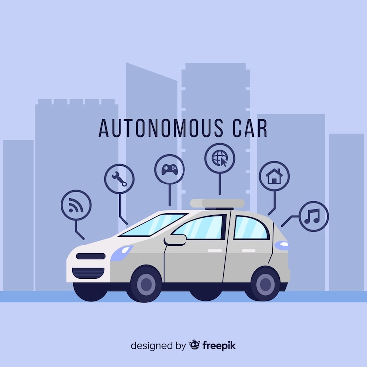 मुफ़्त वेक्टर autonomous car concept