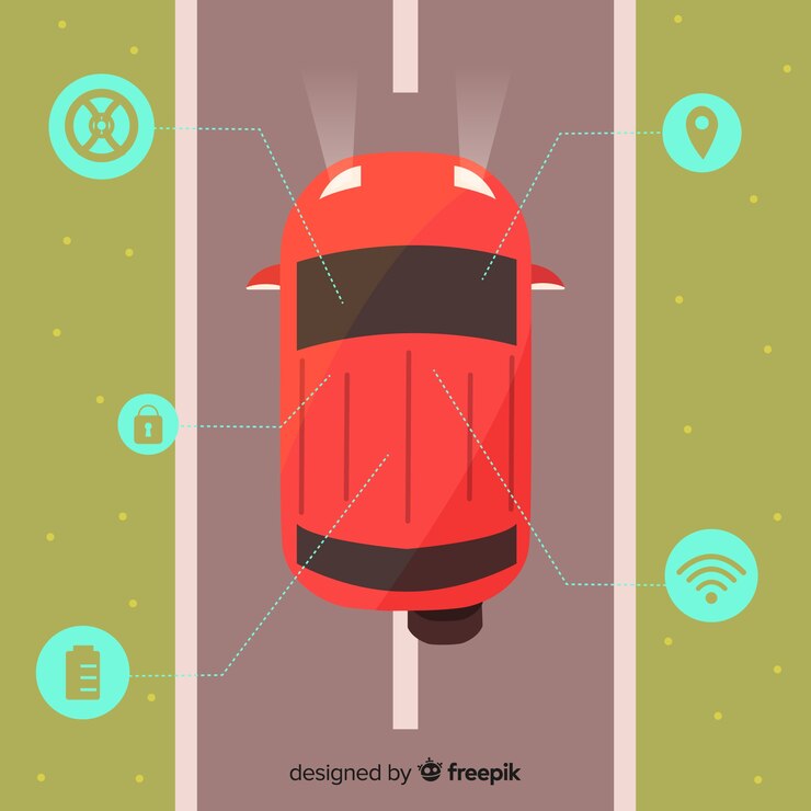 Free Vector autonomous car with flat design 