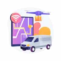 Free vector autonomous delivery abstract concept illustration