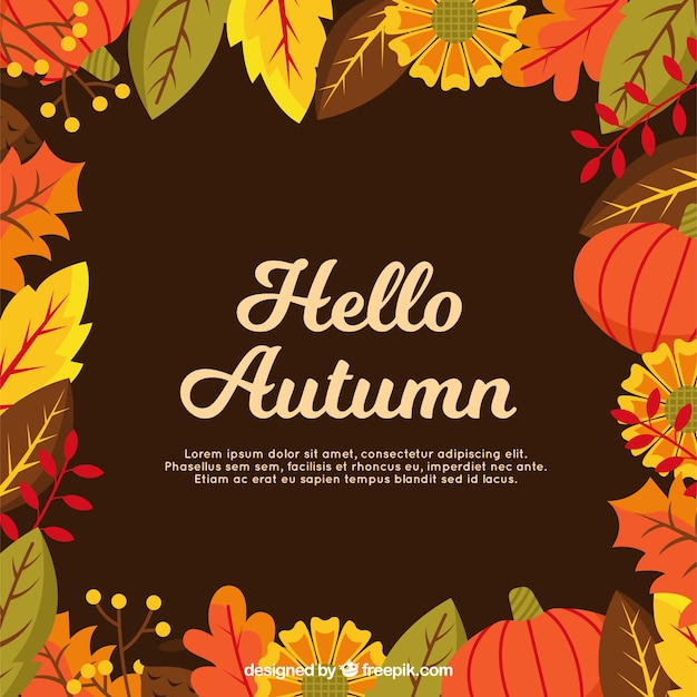 Бесплатное векторное изображение Осенняя задняя часть с листьями