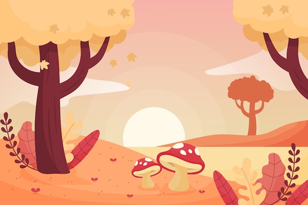 Autumn background in flat design