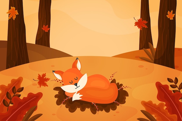 Autumn background in flat design