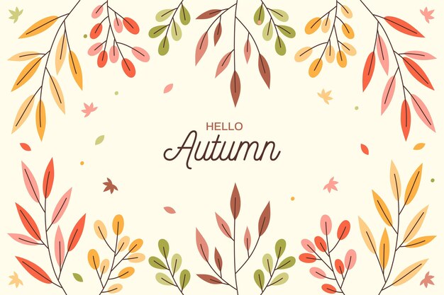Autumn background flat design