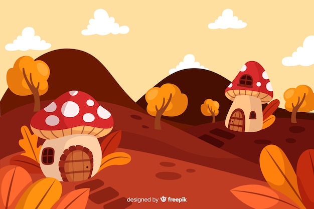 Free vector autumn background in flat style