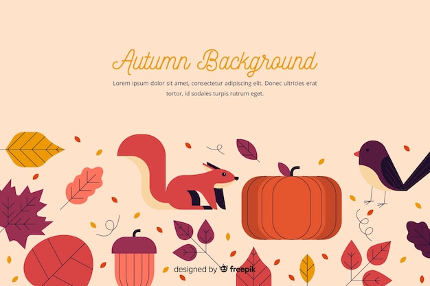 Free vector autumn background in flat style