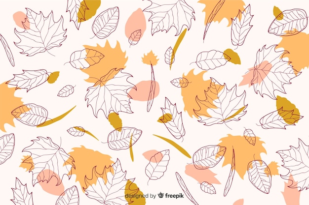 Free vector autumn background in hand drawn style