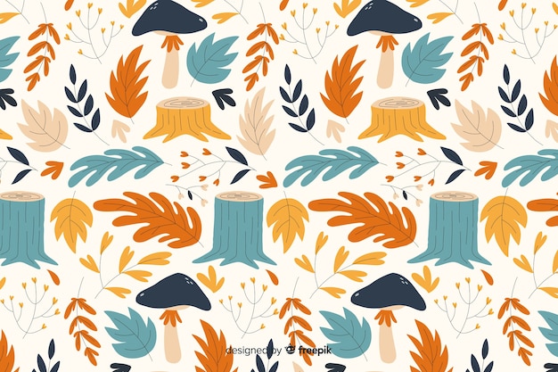 Free vector autumn background hand drawn style