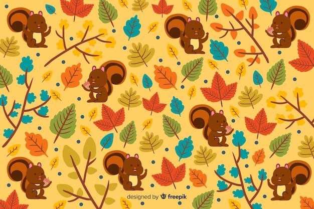 Free vector autumn background hand drawn style