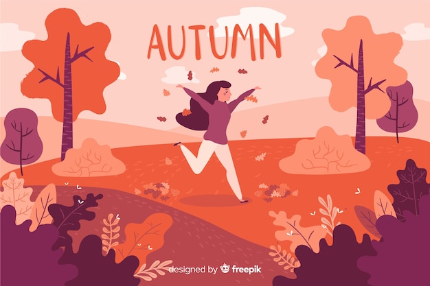 Autumn background hand drawn style