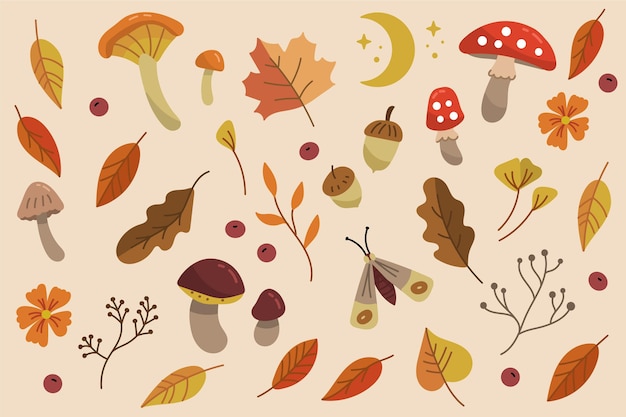 Autumn background hand-drawn