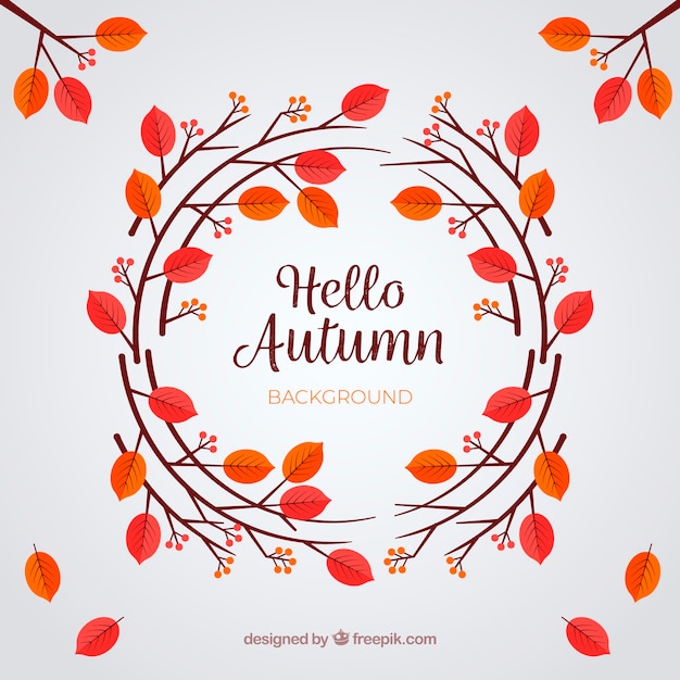 Free vector autumn background with colorful leaves