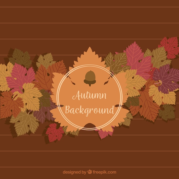 Free vector autumn background with colorful leaves