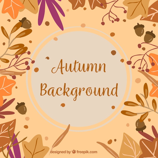 Free vector autumn background with colorful leaves