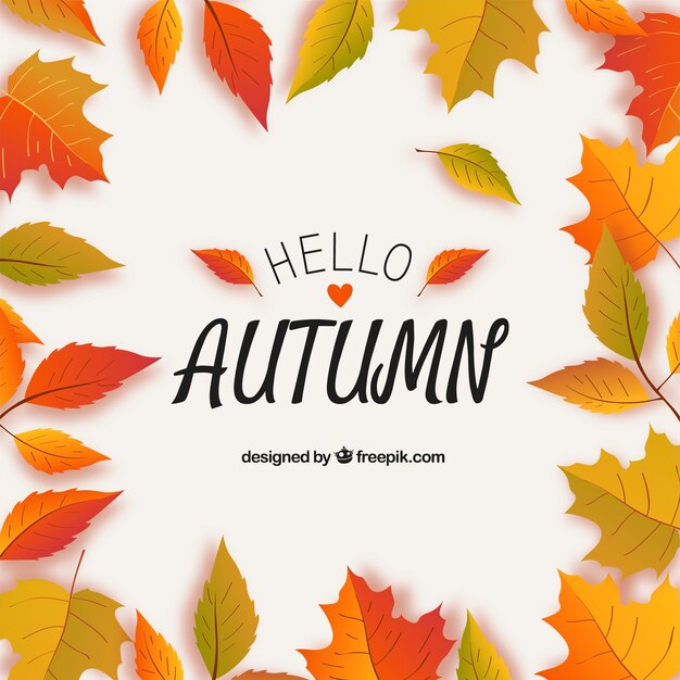 Autumn background with colorful leaves