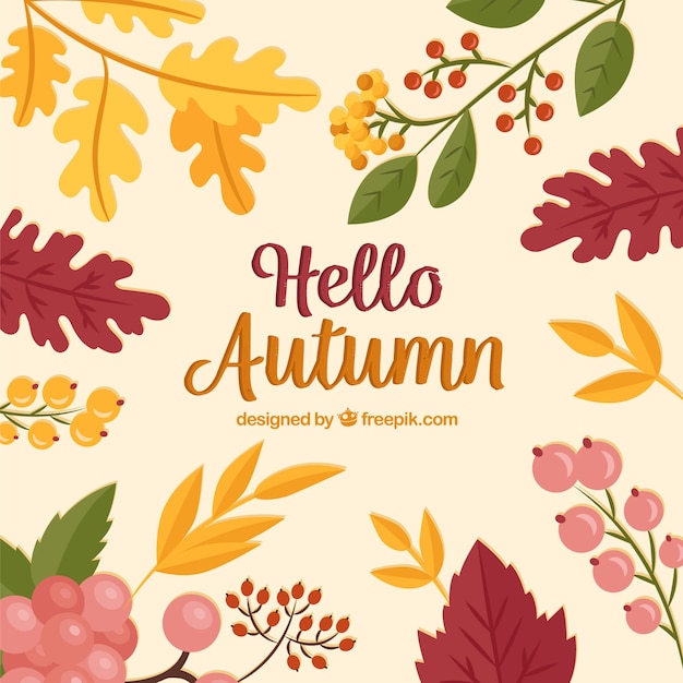 Autumn background with colorful leaves