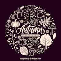 Free vector autumn background with elements