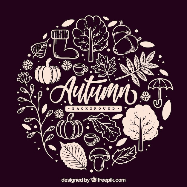Autumn background with elements