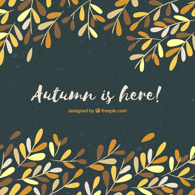 Autumn background with flat leaves