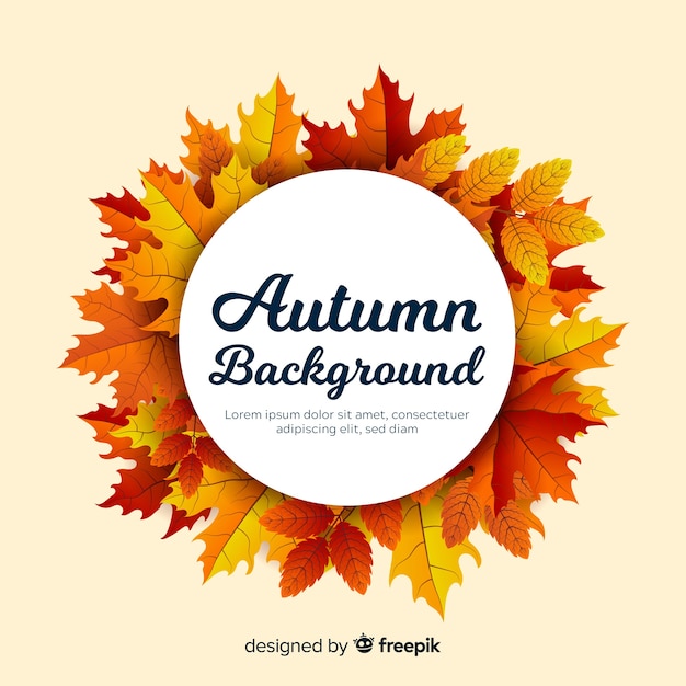 Autumn background with frame of leaves
