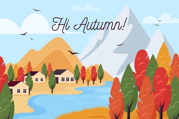 Autumn background with landscape