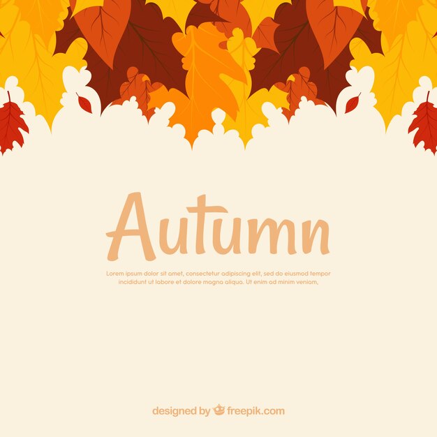 Осенний фон с листьями сверху